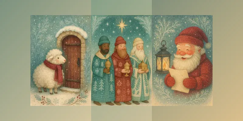 Whimsical Winter Folklore Illustrations generated by undefined