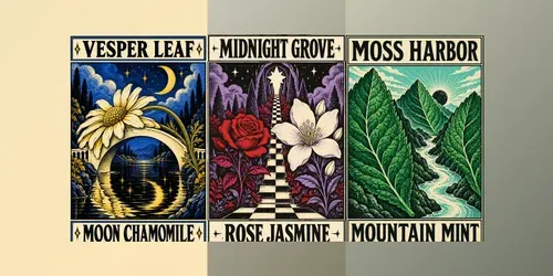Surreal Tea Label Concepts generated by chatgpt-image