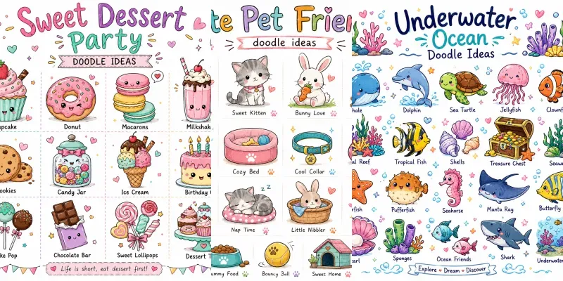 Cute Kawaii Doodle Ideas Packs generated by undefined