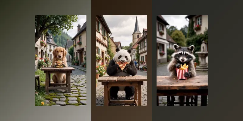 Cinematic Animal Eating Food Videos generated by undefined