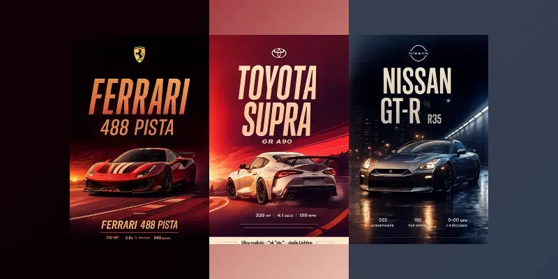 Highend Automotive Poster Designs generated by undefined