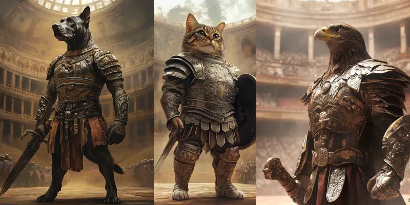 Animals As Epic Ancient Warriors generated by undefined