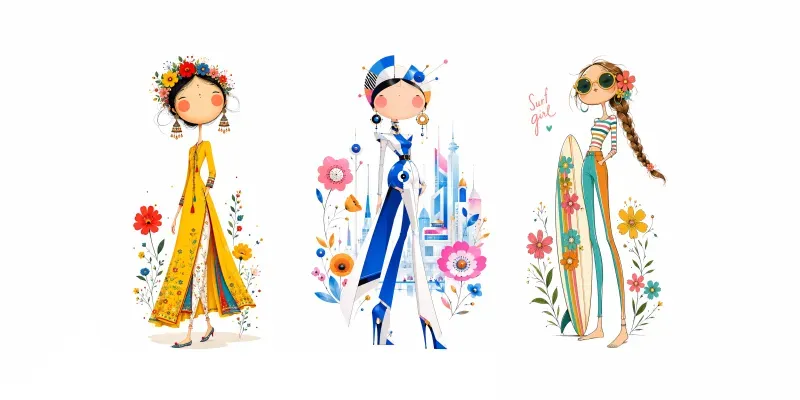 Whimsical Tall Fashion Girls Set generated by undefined