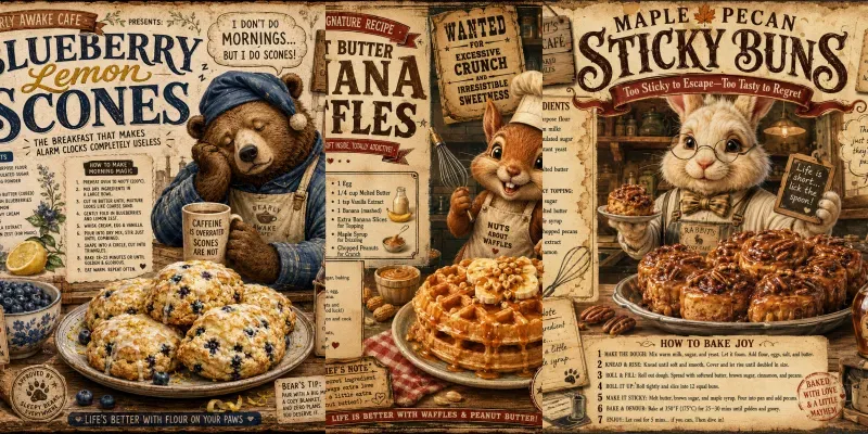 Vintage Satirical Recipe Posters generated by undefined