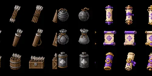 8bit RPG Consumable Item Sprite Sheets generated by chatgpt-image