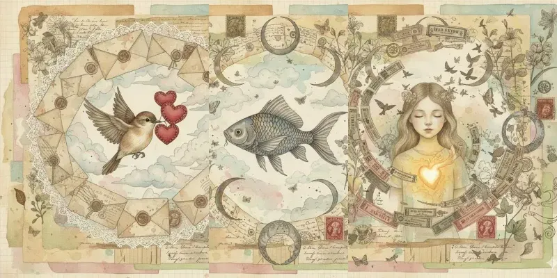 Dreamy Surreal Junk Journal Collage Art generated by undefined