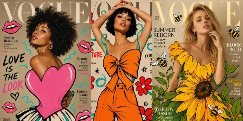 Mixed Media Doodle Editorial Covers generated by undefined