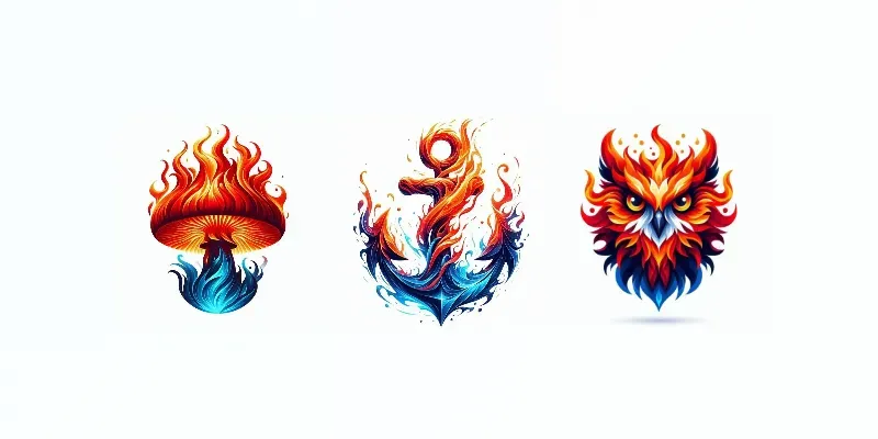 Dynamic Flame Themed Logos
