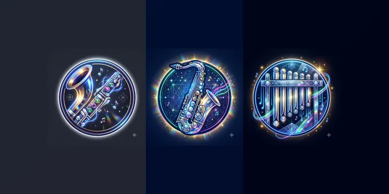 Neon Crystal Instrument Emblems generated by undefined