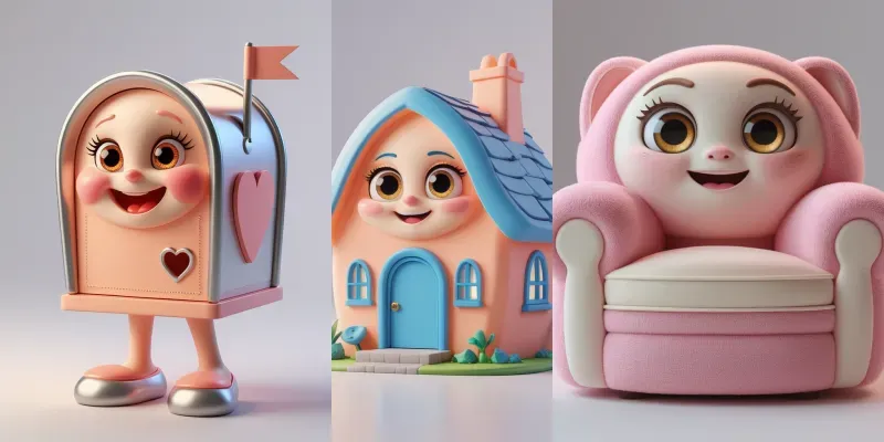 3D Isometric Icons Cozy Magic Homes generated by undefined