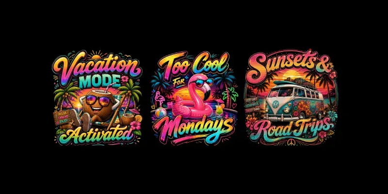 Neon Summer Typography Bundle generated by undefined