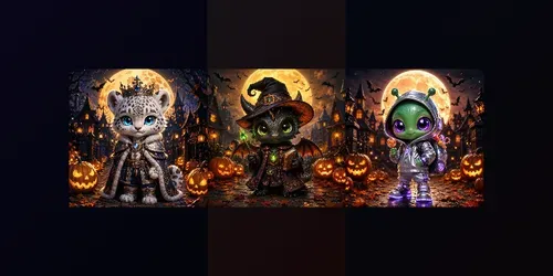 Cute Halloween Chibi Collection Art generated by chatgpt-image