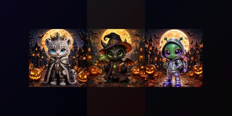 Cute Halloween Chibi Collection Art generated by undefined