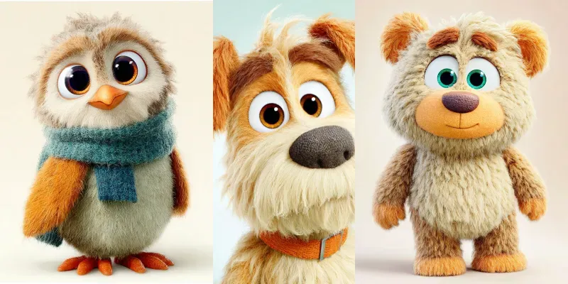 Render Knitted Plush Character Charms generated by undefined