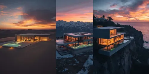 Luxury Futuristic Hightech Villas generated by leonardo