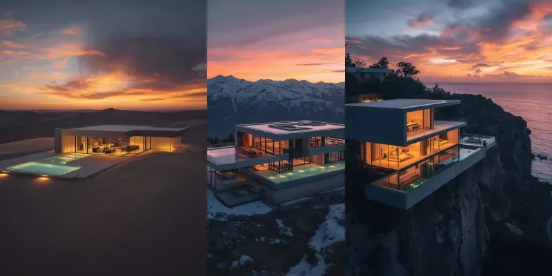 Luxury Futuristic Hightech Villas generated by undefined