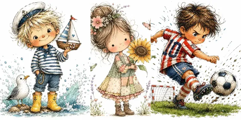 Whimsical Doodle Cliparts generated by undefined