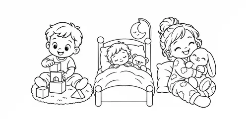 Simple Cozy Toddler Coloring Pages generated by chatgpt-image
