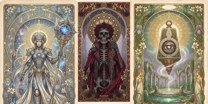 Art Nouveau Tarot Card Art generated by undefined