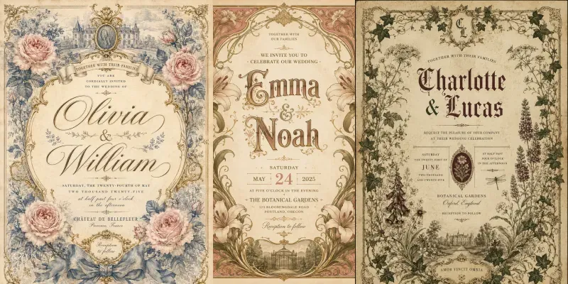 Vintage Wedding Invitations generated by undefined