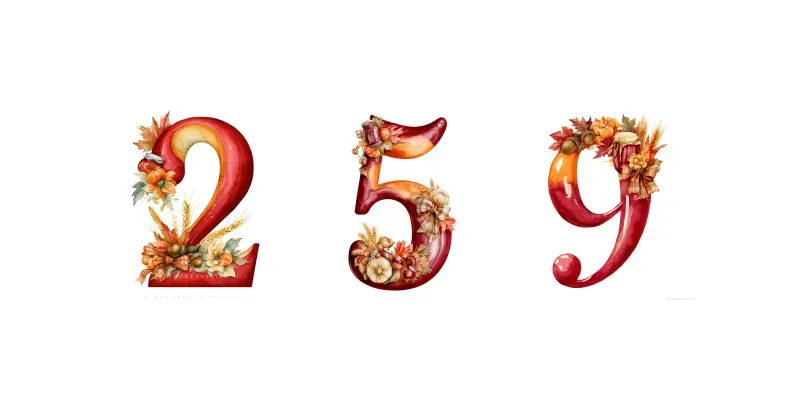 Thanksgiving Watercolor Number Cliparts generated by undefined