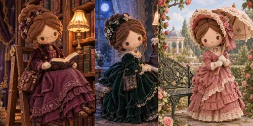 Victorian Lady Plush Dolls generated by chatgpt-image