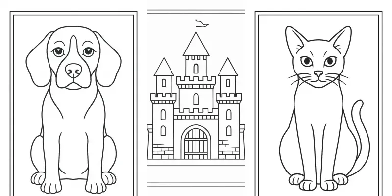 Animal Flower Line Work Coloring Books generated by undefined