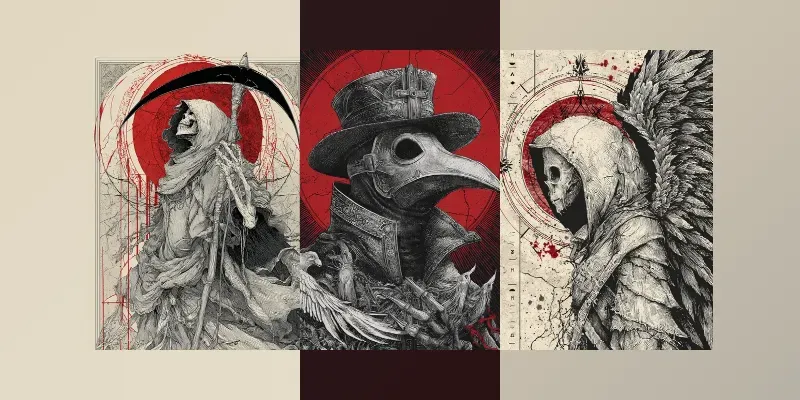 Macabre Gothic Horror Illustrations generated by undefined