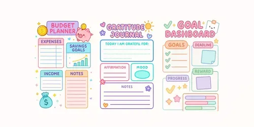 Pastel Kawaii Stationery Planner Pages generated by chatgpt-image