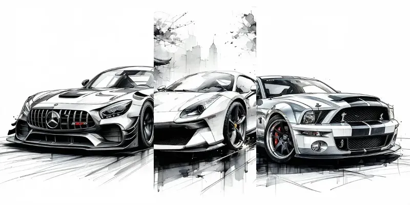 Luxury Car Sketch Art generated by undefined