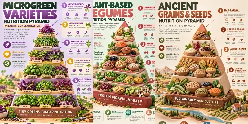 3D Pastel Clay Organic Nutrition Pyramids