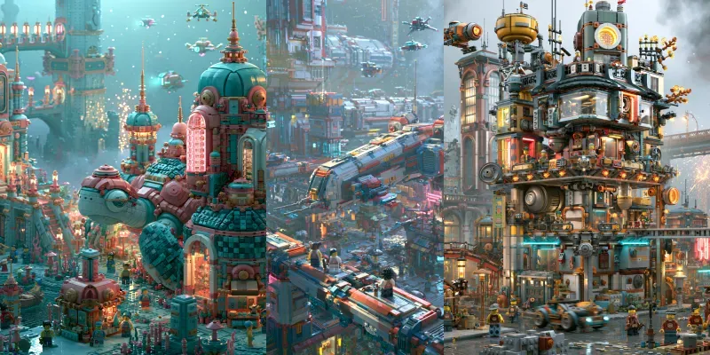 Epic Brick Cinematic Scenes generated by undefined