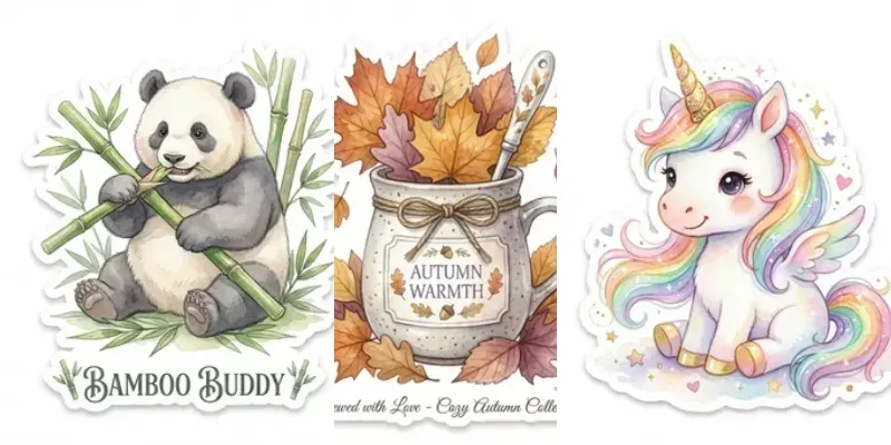 Pastel Watercolor Diecut Stickers generated by undefined