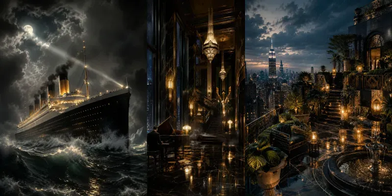 Neodeco Noir Scenes generated by undefined