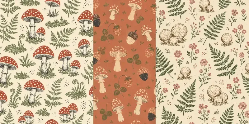 Cottagecore Mushroom Patterns generated by undefined
