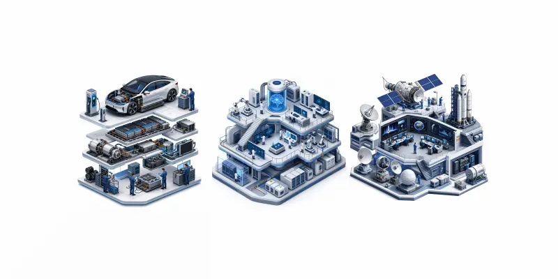 Isometric Technology Systems Infographics generated by undefined