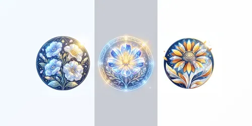 Modern Neon Summer Floral Emblems generated by gemini-image