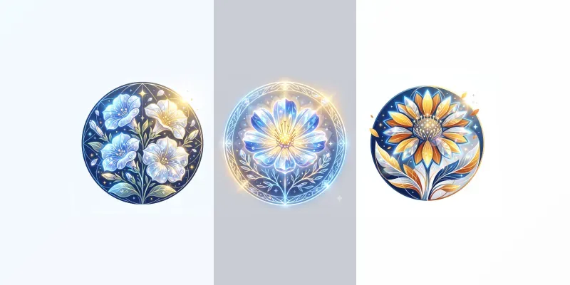 Modern Neon Summer Floral Emblems generated by undefined