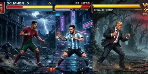 Arcade Fight Screen Images generated by gemini-image