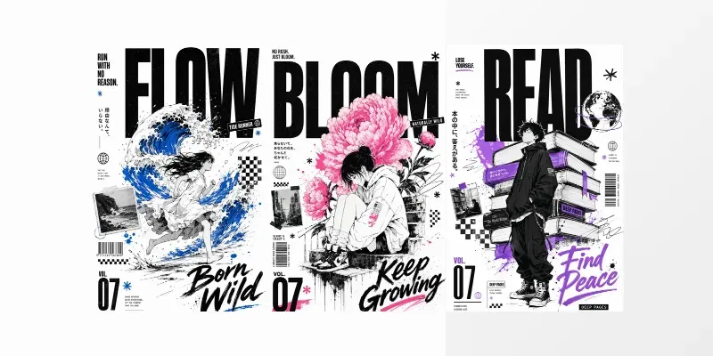 Modern Graphic Designs Meet Manga Art generated by undefined