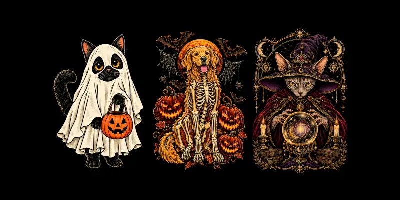 Halloween Pet Tshirt Vectors generated by undefined