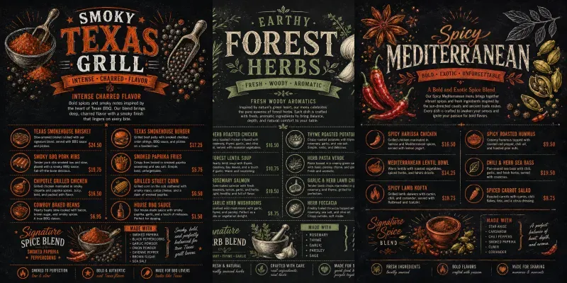 Professional Chalkboard Menu Infographics generated by undefined