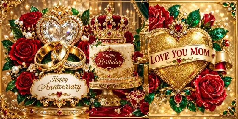 Golden Glamour Floral Keepsakes