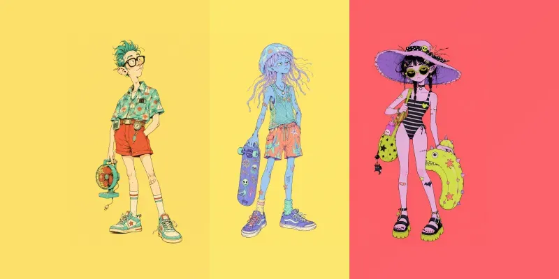 Nerdy Summer Characters generated by undefined