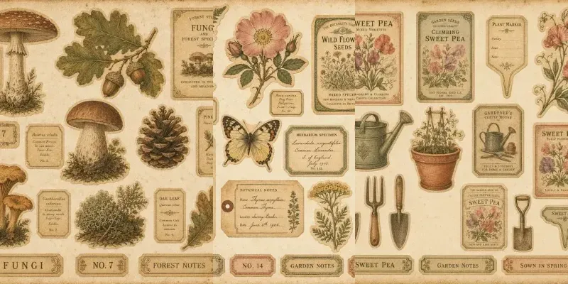 Vintage Botanical Journal Ephemera