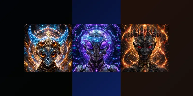 Psychedelic Alien Portrait Generator generated by undefined