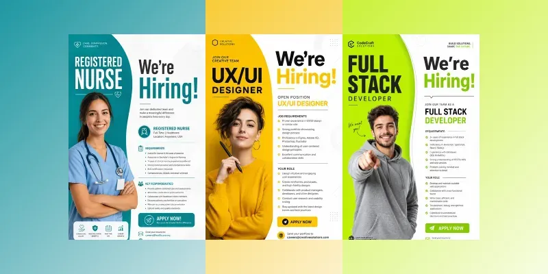 Modern Corporate Hiring Posters generated by undefined