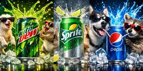 Cool Creatures Cold Drinks generated by chatgpt-image
