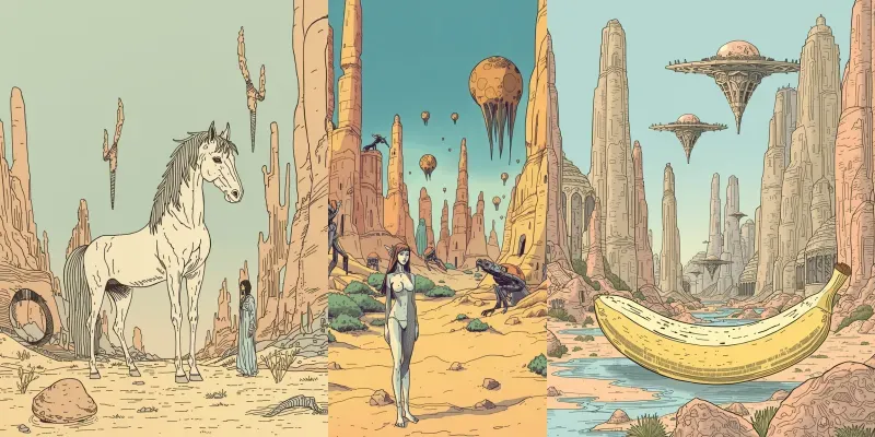 Moebius Surrealist Scifi generated by undefined