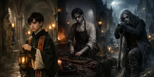 Gothic Dark Fantasy Character Scenes generated by chatgpt-image